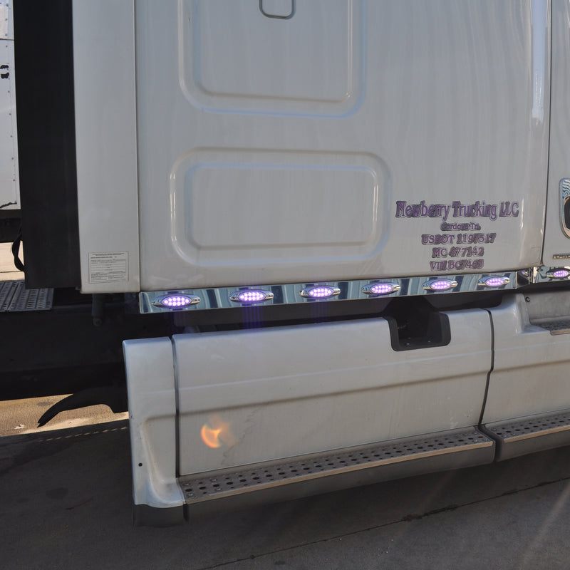 Freightliner Cascadia stainless steel sleeper panel w/12 combo light HOLES ONLY for 70" sleeper