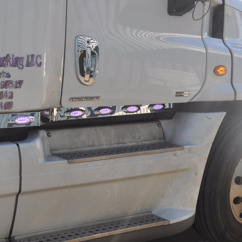 Freightliner Cascadia stainless steel cab panel w/8 combo light holes