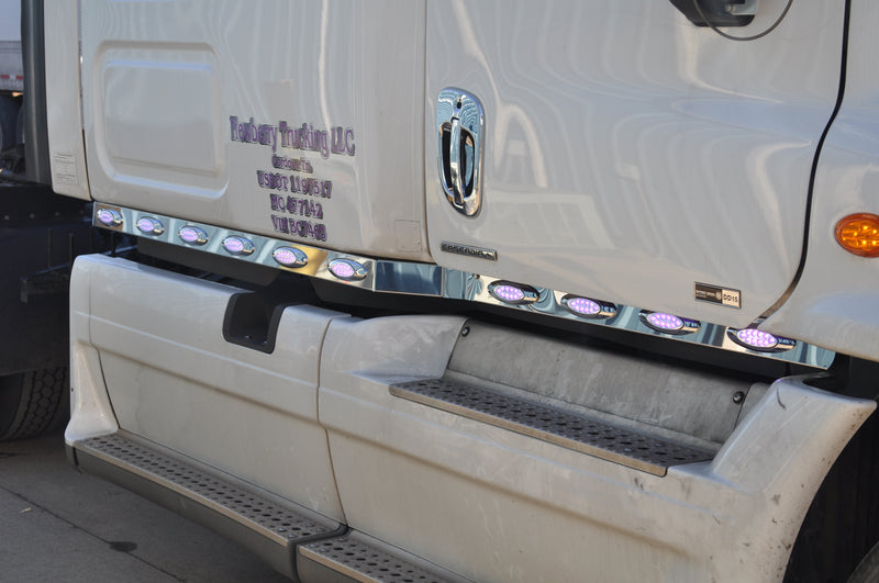 Freightliner Cascadia stainless steel cab panel w/8 combo light holes