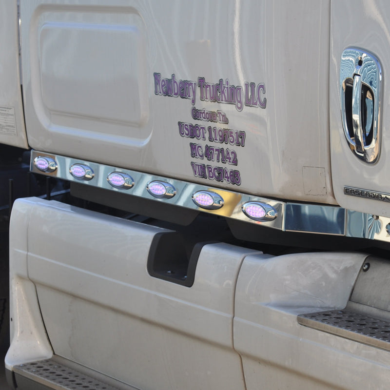 Freightliner Cascadia stainless steel sleeper panel w/12 combo light HOLES ONLY for 70" sleeper