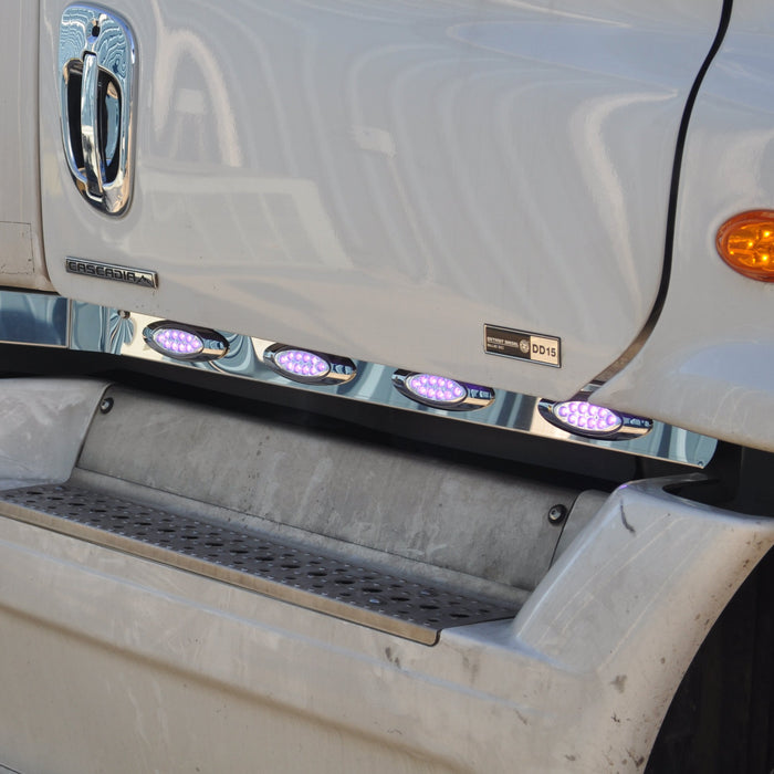 Freightliner Cascadia stainless steel cab panel w/8 combo light holes