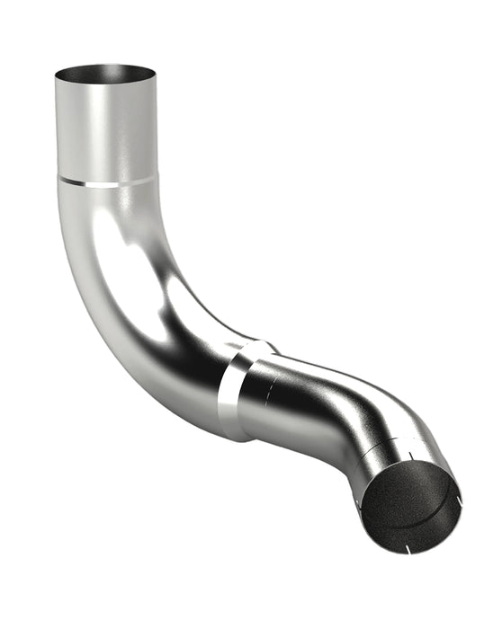Kenworth W900 chrome over-frame style exhaust elbow - 6" diameter, reduced to 5"