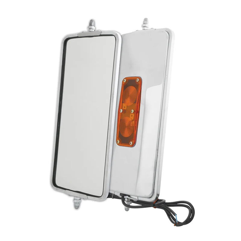 7" wide chrome oem style flat back heated and lighted mirror