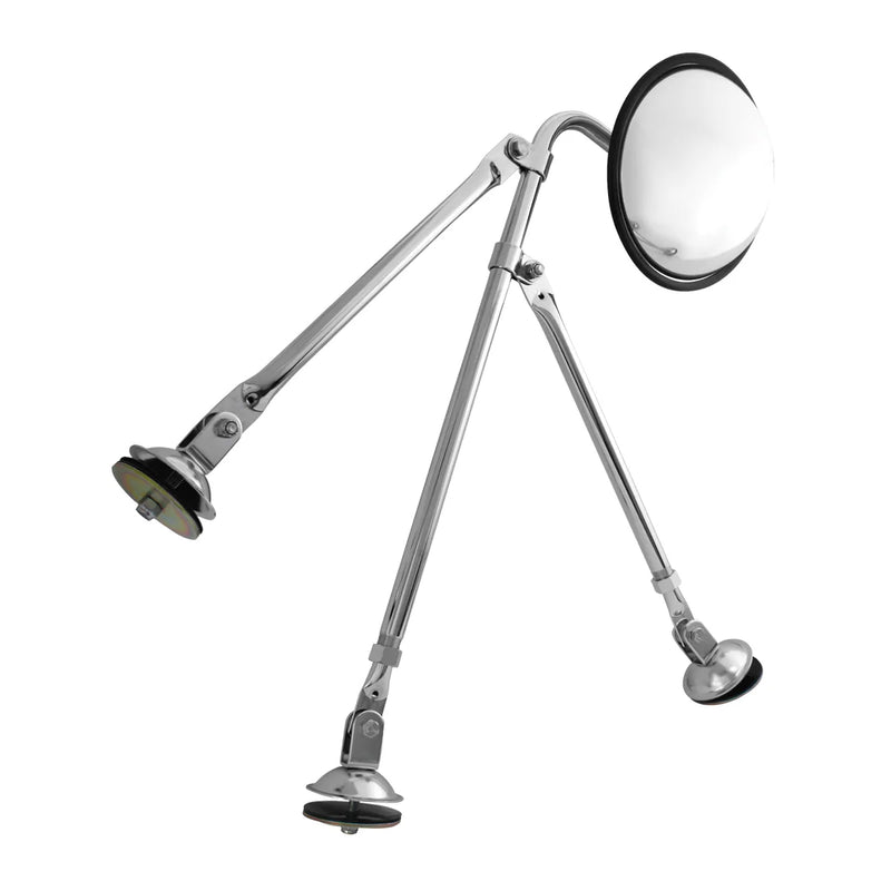 8.5" chrome convex blind spot mirror w/triangle fender bracket kit