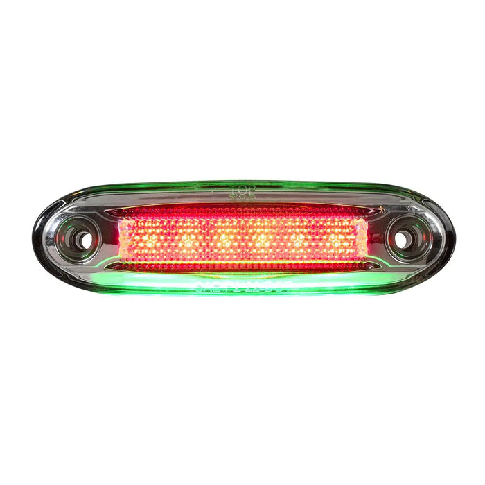 5-1/8" rectangular Red 6 diode LED marker light with Green 6 diode underglow / ground effects auxiliary light