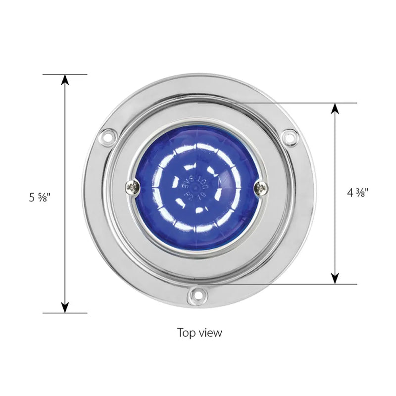 Stainless steel all-in-one bunk light plate with flange for watermelon lights - SINGLE