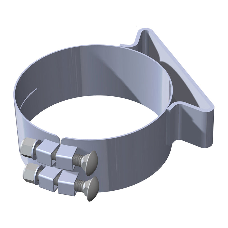 Freightliner / ACFM frame mount chrome 8" diameter wide exhaust clamp - SINGLE