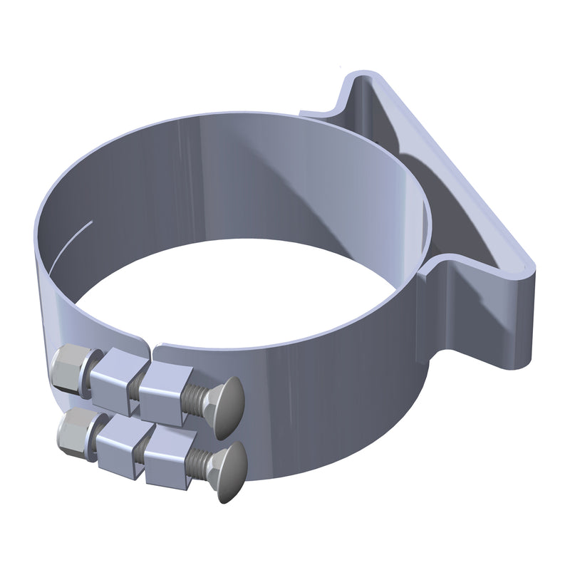 Kenworth frame mount chrome 6" diameter wide exhaust clamp - SINGLE
