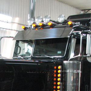 Peterbilt 379/386/389 2005+ Ultracab 14" stainless steel drop visor