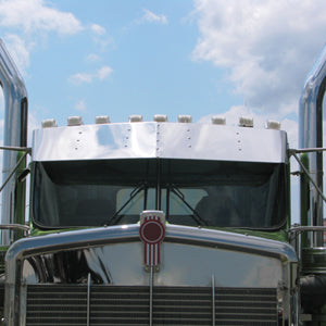 Kenworth 1989-2005 w/curved windshield 13.5" stainless steel visor