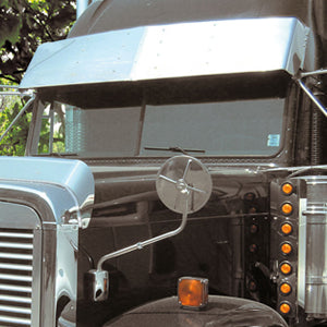 Freightliner Classic/FLD condo/midroof 16" stainless steel gangster visor