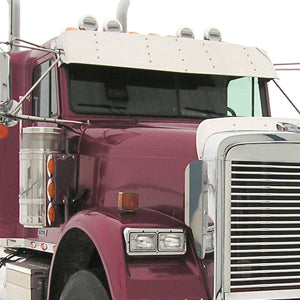 Freightliner Classic/FLD flat top 15" stainless steel gangster visor