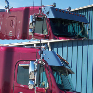 Freightliner Century/Columbia 2004+ condo/midroof 17" drop visor w/10 round 2" holes