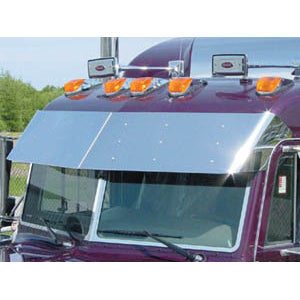 Peterbilt 379 2002-2005 UltraCab 11" stainless steel drop visor