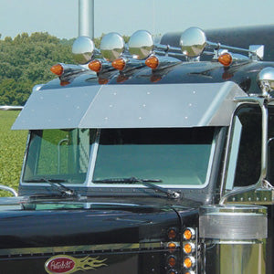 Peterbilt 388 / 389 Ultracab 2005+ 14.5" stainless steel drop visor