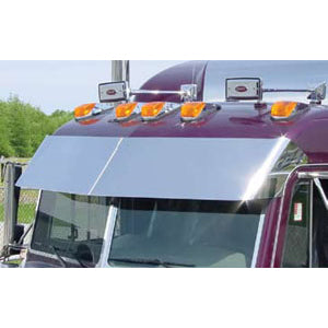 Peterbilt 379 1995-2005 Ultracab 14.5" stainless steel blind mount drop visor