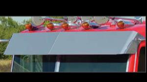 Peterbilt 388 / 389 2005+ Flat Top 13.5" stainless steel blind mount drop visor