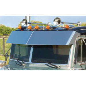 Peterbilt 379 1988-2005 Flat Top 13.5" stainless steel blind mount drop visor