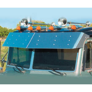 Peterbilt 379 1988-2005 Flat Top 11" stainless steel drop visor