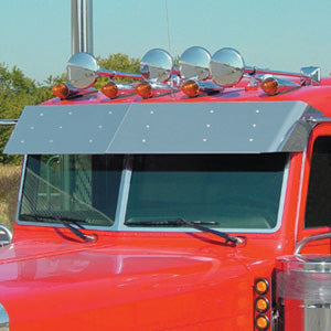 Peterbilt 388 / 389 2005+ Flat Top 13.5" stainless steel drop visor