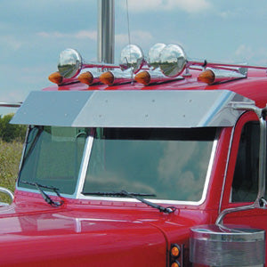 Peterbilt 379/389 2005+ Flat Top 11" stainless steel drop visor