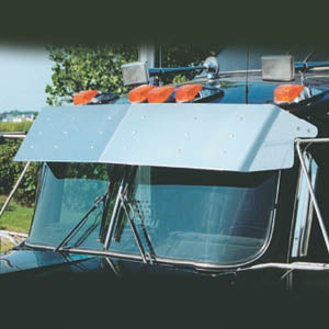 Kenworth 2007+ w/curved windshield 13" stainless steel drop visor