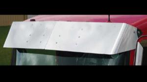 Kenworth T660 2007+ w/curved windshield 13" stainless steel drop visor