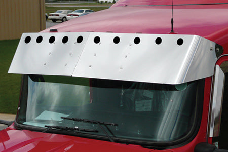 Kenworth T600 w/curved windshield 13" drop visor w/10 round 2" light holes