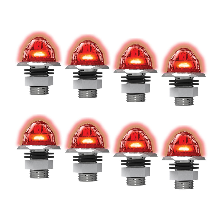 Jewel Series "Mini Hero" 3/4" diameter watermelon-style LED marker/turn signal light w/chrome bezel, 3 wires