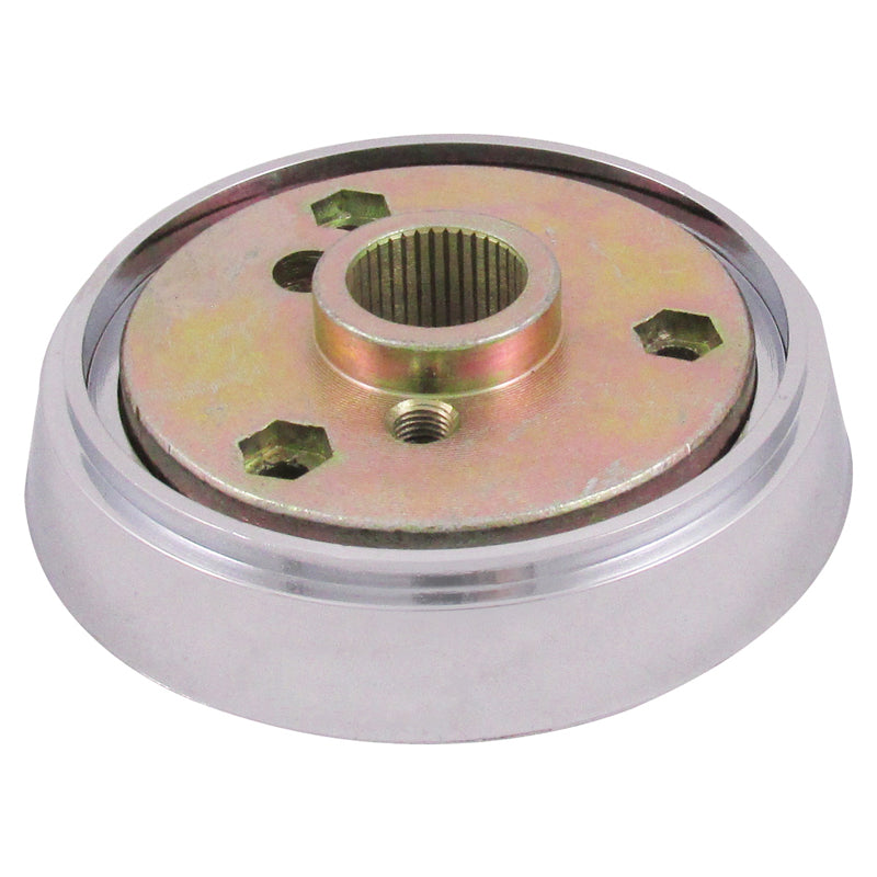 International chrome steering wheel hub assembly - 3 hole style