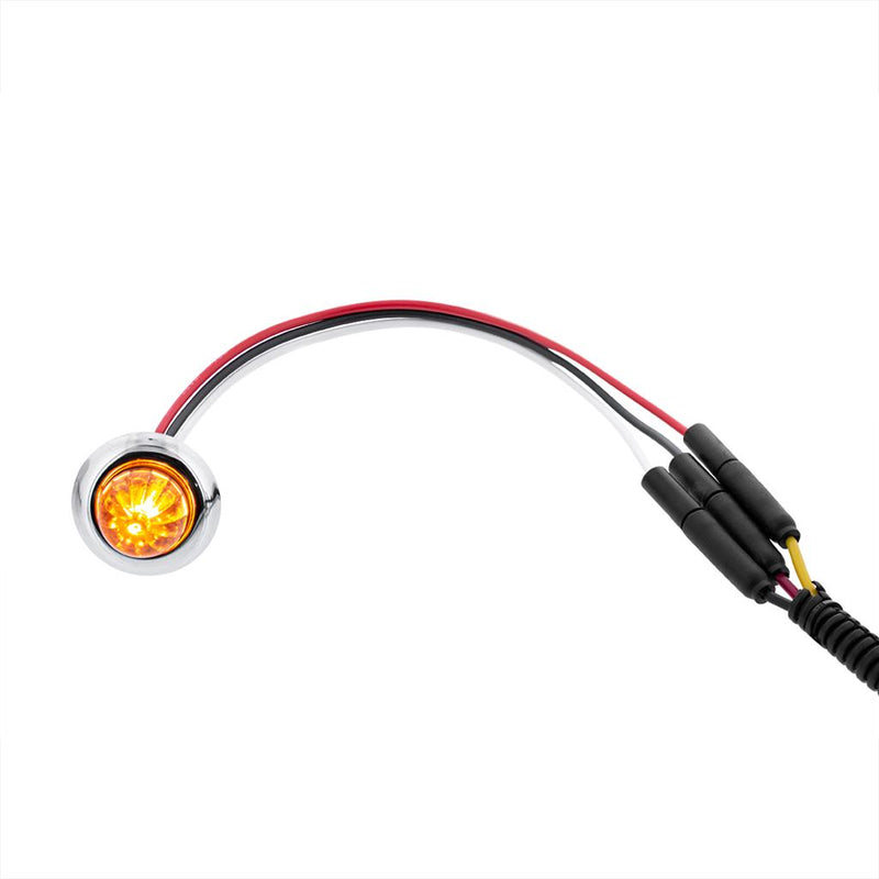 Dual function 4 diode LED mini watermelon light with rubber grommet, chrome bezel - SINGLE