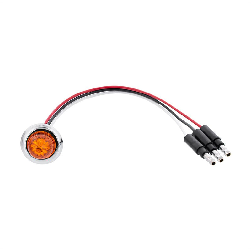 Dual function 4 diode LED mini watermelon light with rubber grommet, chrome bezel - SINGLE