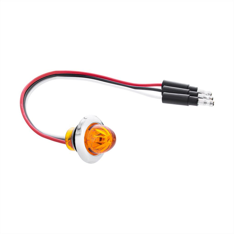 Dual function 4 diode LED mini watermelon light with rubber grommet, chrome bezel - SINGLE