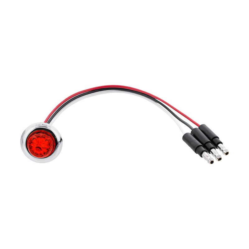 Dual function 4 diode LED mini watermelon light with rubber grommet, chrome bezel - SINGLE