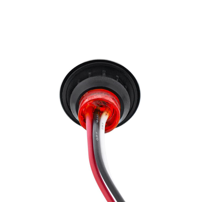 Dual function 4 diode LED mini watermelon light with rubber grommet, chrome bezel - SINGLE