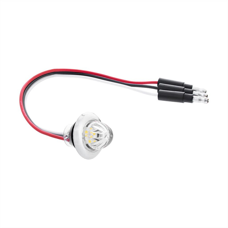 Dual function 4 diode LED mini watermelon light with rubber grommet, chrome bezel - SINGLE