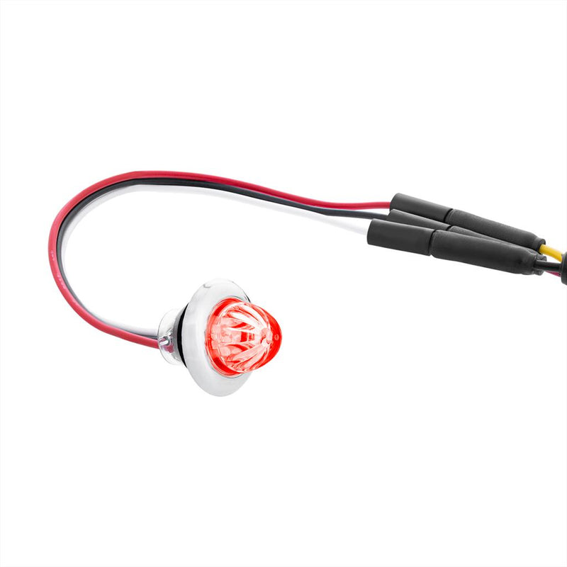 Dual function 4 diode LED mini watermelon light with rubber grommet, chrome bezel - SINGLE