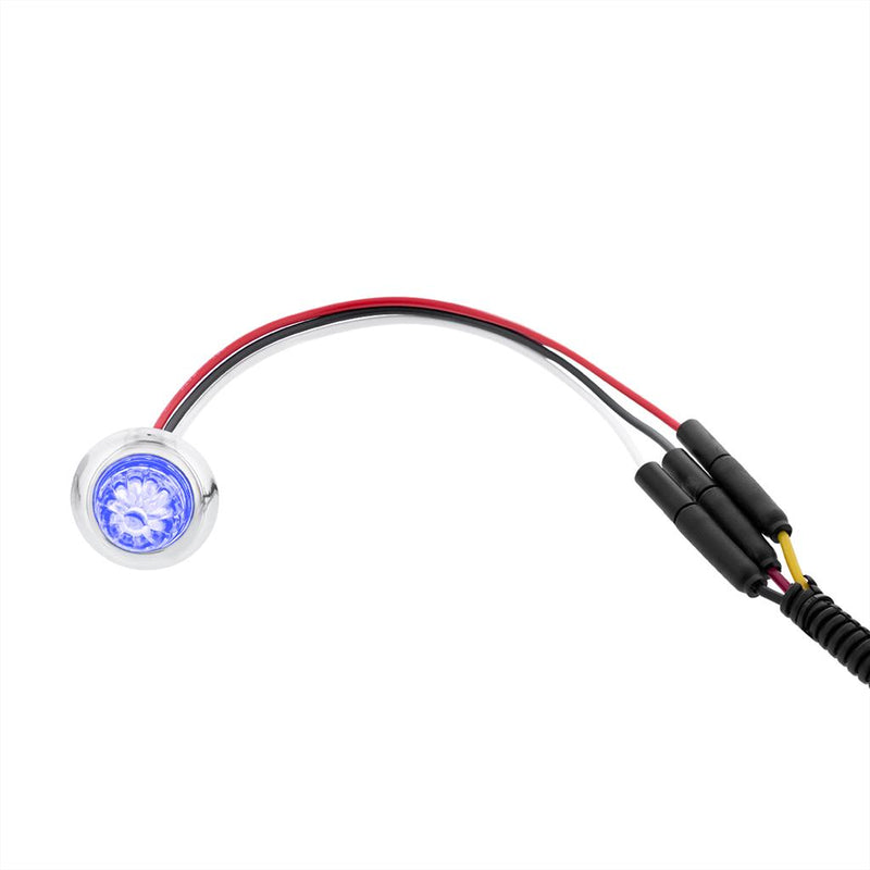 Dual function 4 diode LED mini watermelon light with rubber grommet, chrome bezel - SINGLE