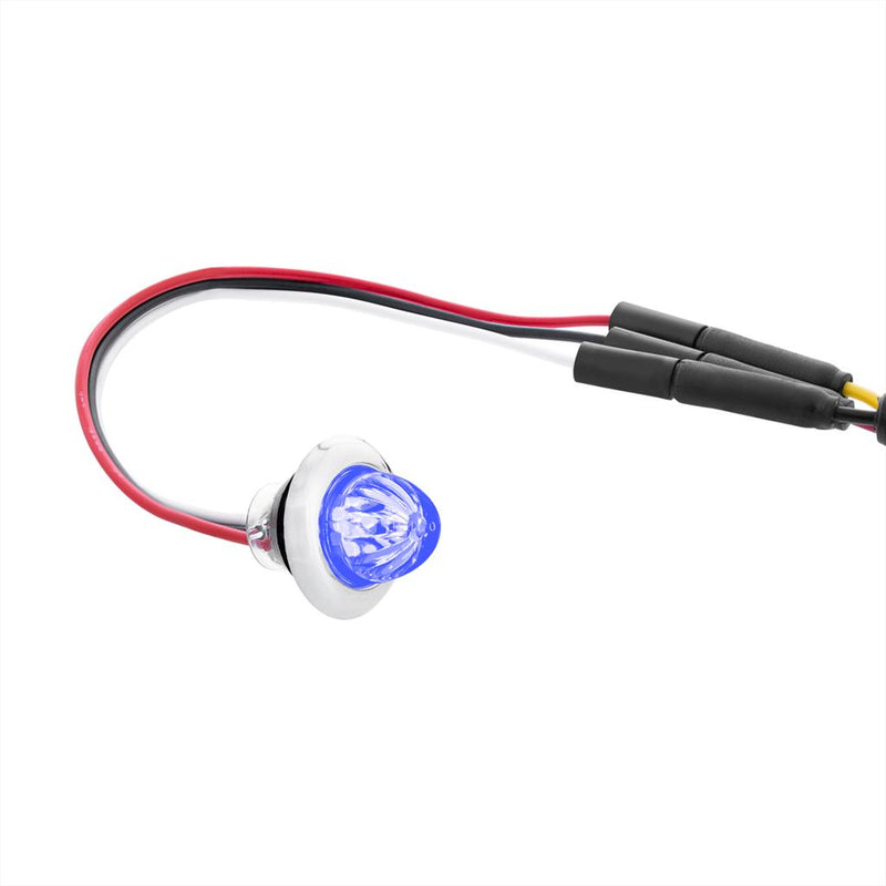 Dual function 4 diode LED mini watermelon light with rubber grommet, chrome bezel - SINGLE