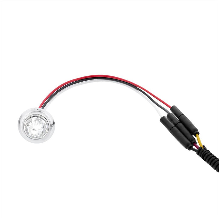 Dual function 4 diode LED mini watermelon light with rubber grommet, chrome bezel - SINGLE