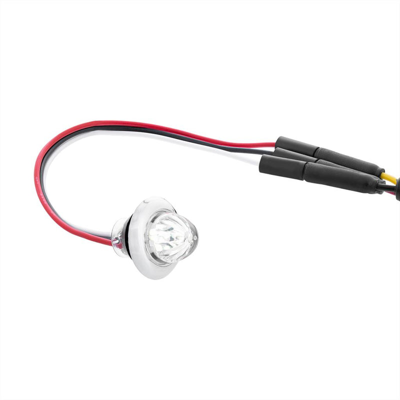 Dual function 4 diode LED mini watermelon light with rubber grommet, chrome bezel - SINGLE