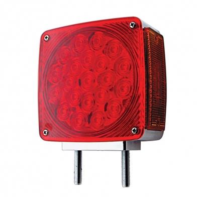 Amber/Red square 21 diode 2-stud LED turn signal light