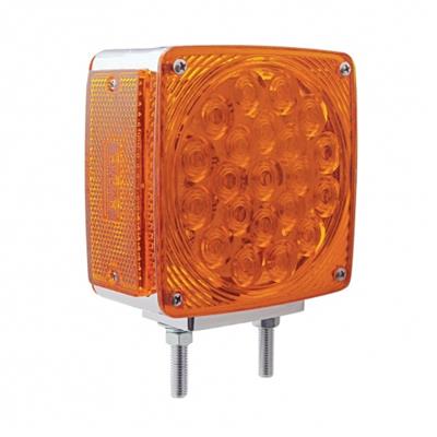 Amber/Red square 21 diode 2-stud LED turn signal light