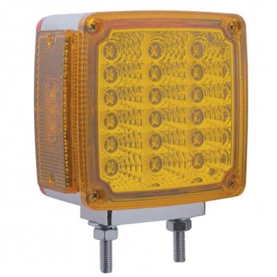 Amber/Red square 18 diode LED 2-stud turn signal light w/reflector