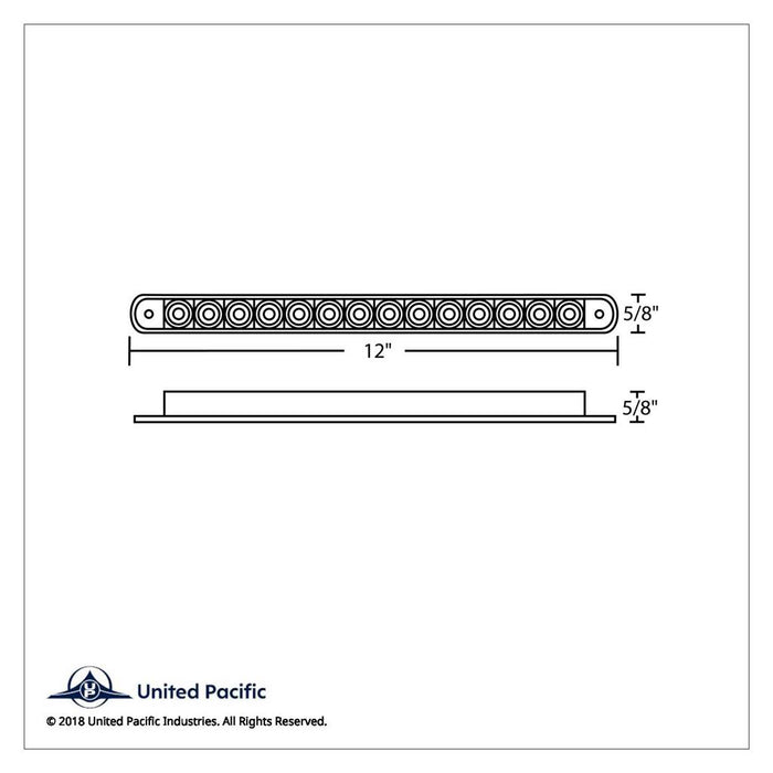 White thin 12" long LED auxiliary light bar - single function