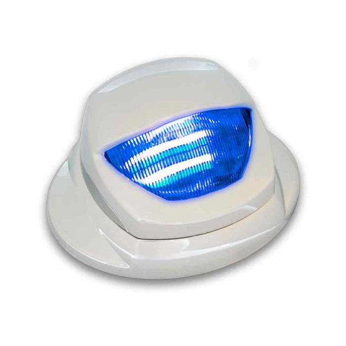 Dual Revolution Kenworth LED mini-step light with white courtesy, amber marker and blue auxiliary light - SINGLE