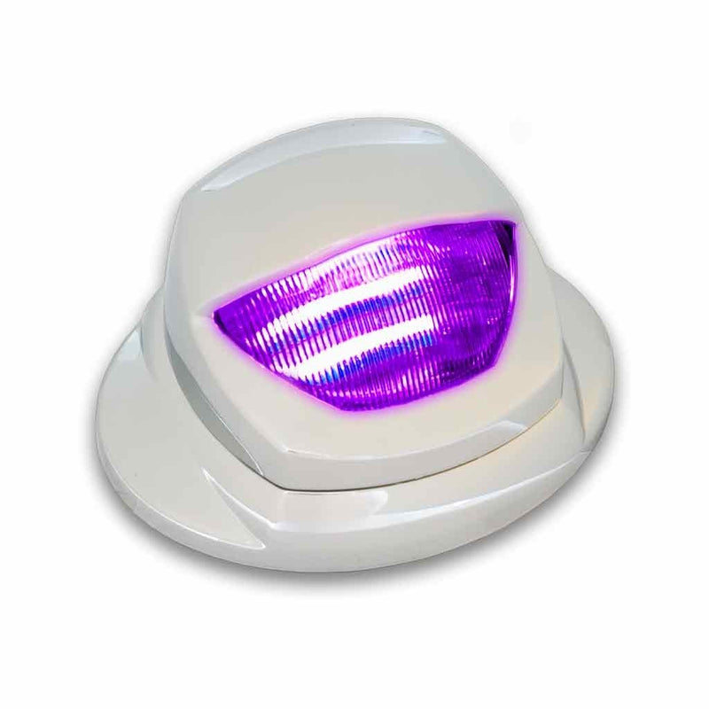 Dual Revolution Kenworth LED mini-step light with white courtesy, amber marker and purple auxiliary light - SINGLE