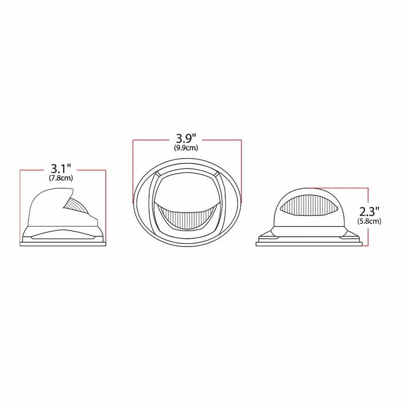 Dual Revolution Kenworth LED mini-step light with white courtesy, amber marker and purple auxiliary light - SINGLE