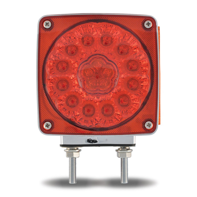 Amber/Red square 38 diode 2-stud LED turn signal light