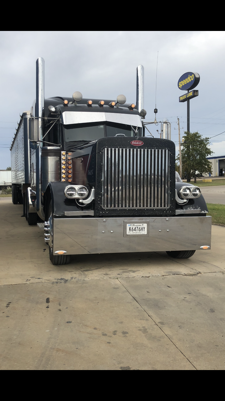Peterbilt 359-style stainless steel dual 5.75" LED headlight assembly